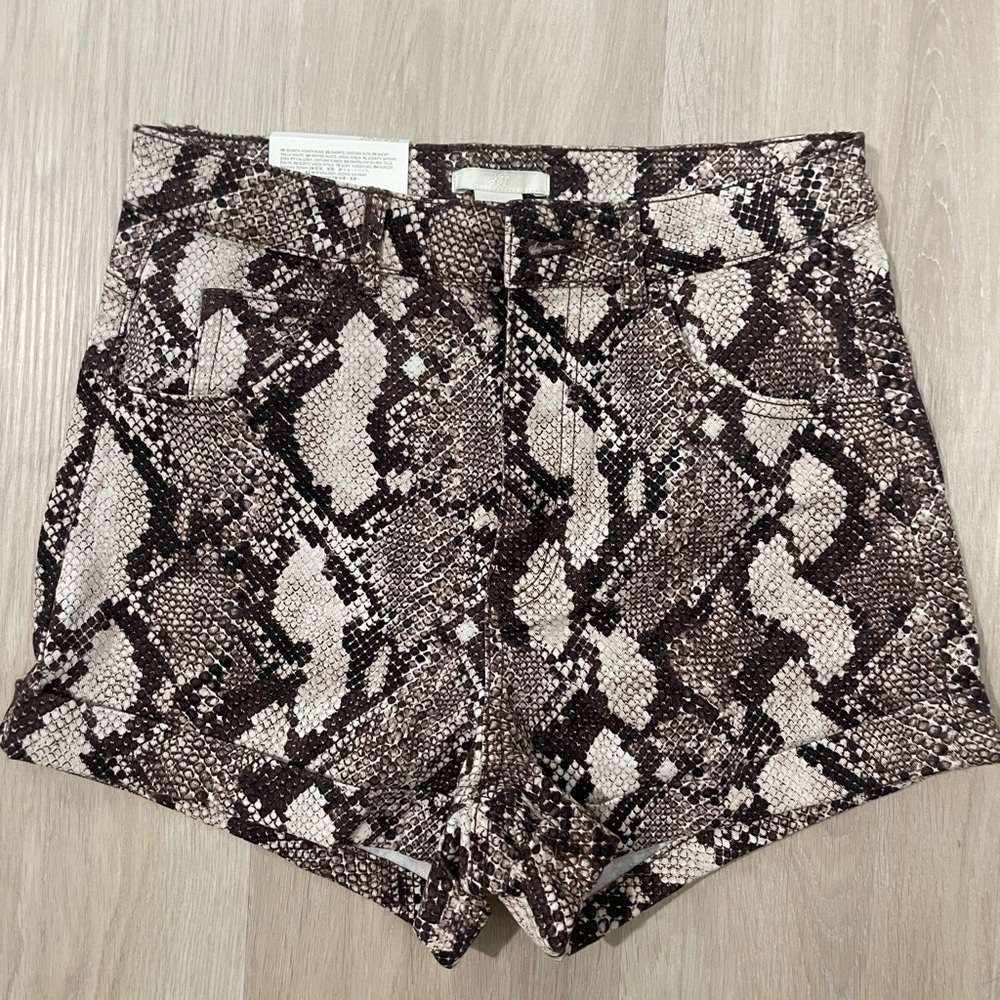 H&M snakeskin cuffed shorts